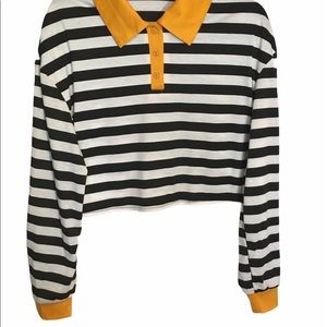 Shein Three Button Crop Shirt